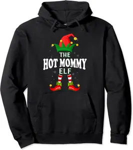 Xmas Hot mommy Elf Family Matching Christmas Pajama Pullover Hoodie - 30B0C53QXB2S