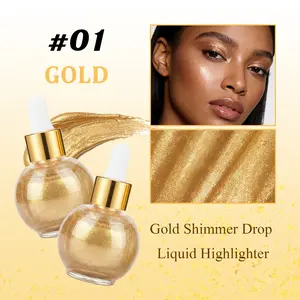 PAPOIYA Shimmer Body Liquid Highlighter Champagne Gold 30G/1.058OZ Body Glow Pearl Highlighter Illuminator Body Makeup Shine Glitter Gold Liquid