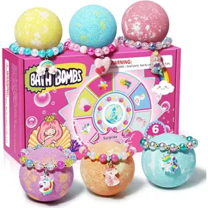 Unicorn Bath Bombs for Kids Girls with Bracelet Inside, Easter Basket Stuffers Bubble Bath Toys Birthday Gifts for 4 5 6 7 8 Year Old Girl Daughter Granddaughter