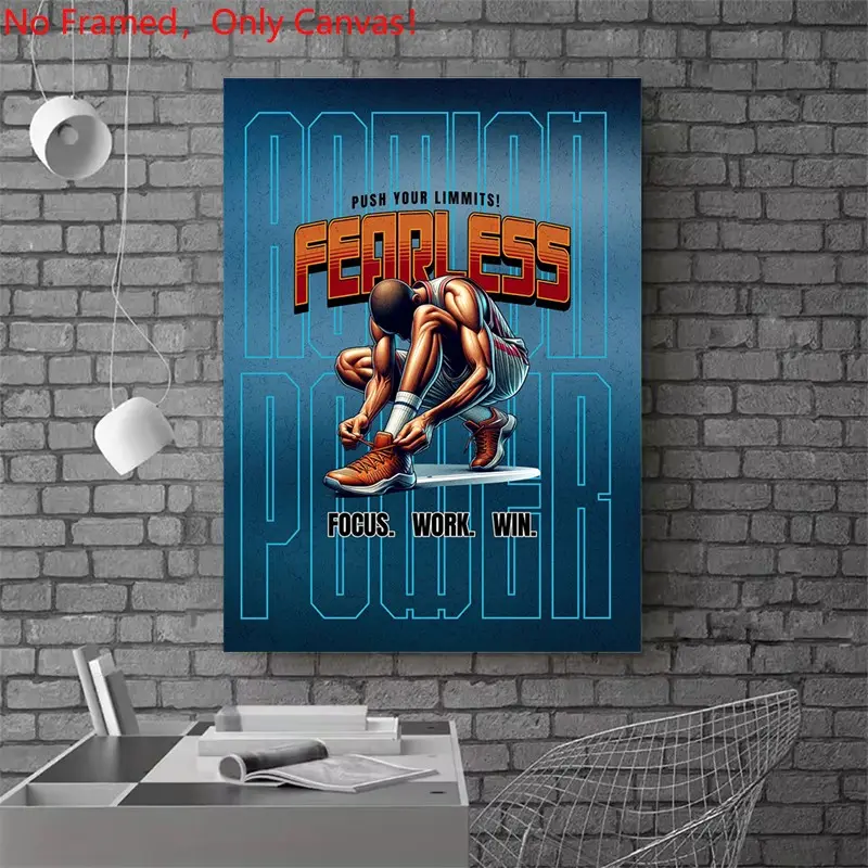 1 piece/set frameless canvas painting print poster, Sports Poster art，Fearless Basketball Player，a perfect gift for Basketball loves, ideal gift for bedroom, living room, dorm hallway, kitchen, mural, wall decoration, room decor