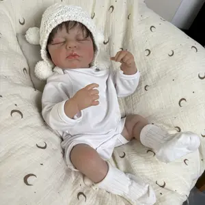 20 Inch Reborn Baby Dolls LouLou Girl Full Body Vinyl Realistic Newborn Baby Dolls Anatomically Correct Real Looking Baby Doll with Rooted Hair