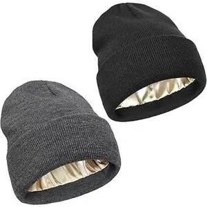 Satin Lined Beanie for Natural Hair - Protect Your Styles from Winter Wool and Cotton