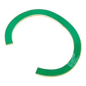 Pre-owned Bottega Veneta Sterling Silver 925 (Ag925) Small Leather Goods Curve Cuff Enamel Silver Bracelet