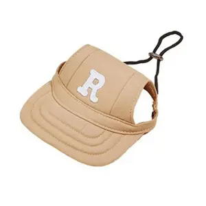 Embroidered Dog Sport Letter Cap Breathable Adjustable Pet Baseball Cap with Ear Holes Puppy Sunscreen Hat Outdoor