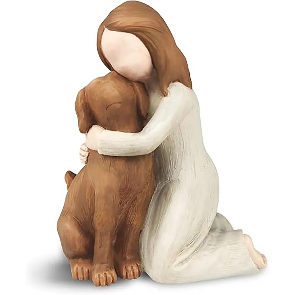 Dog Angel Figurines, Puppy Angel Dog Friendship Memorials for Dog Lovers, Perfect Gift for Pet Owners, Elegant Memorial Sculpture