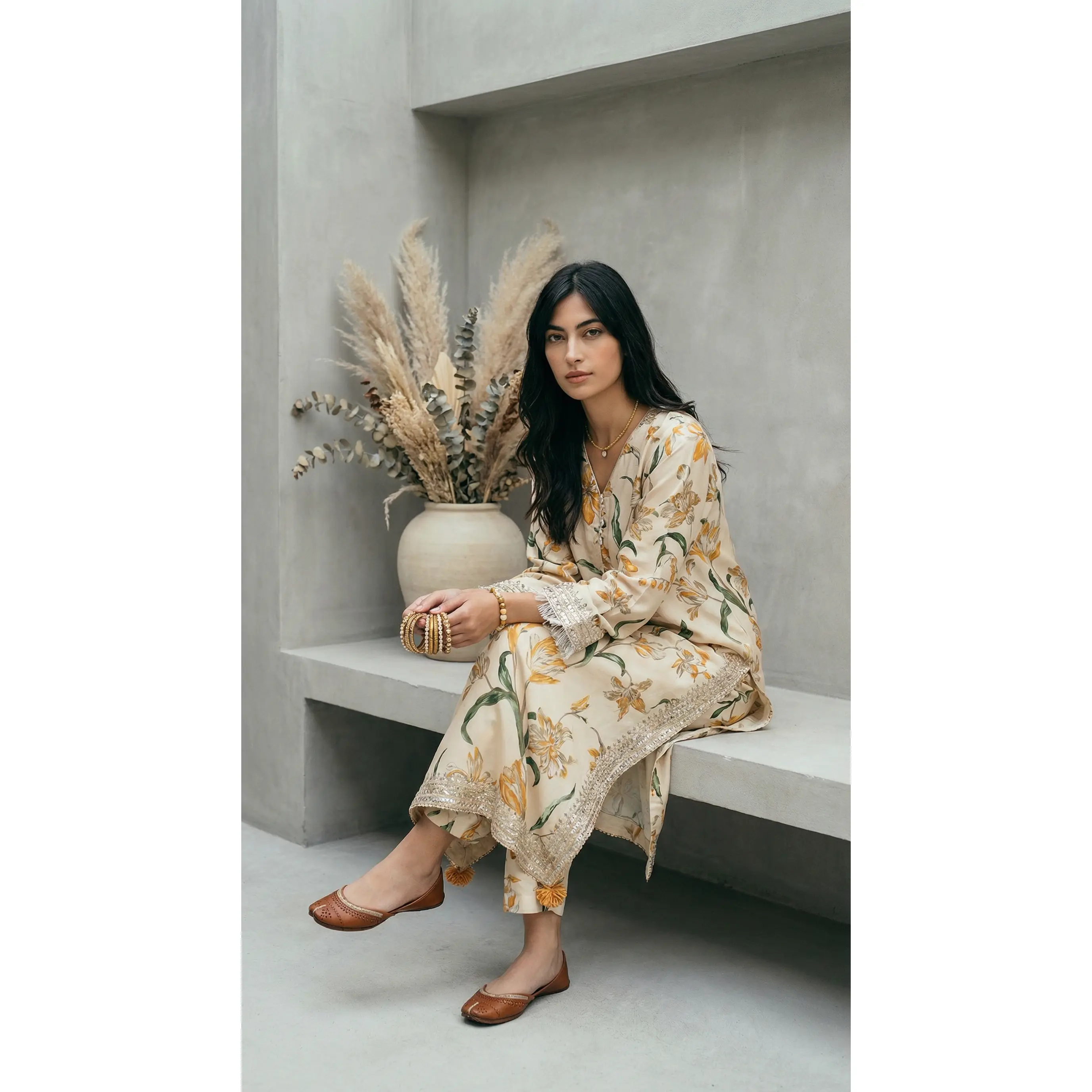 Bahaar | 2 PC Embroidered, Chic, Comfortable, Elegant, Lightweight, Floral Embroidery, Lady, Matched Trouser Set