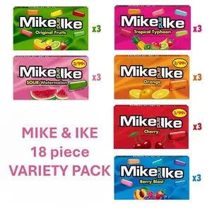 Mike Ike Chewy Candy Variety Pack, Assorted Flavors Mini Box 0.78 Ounce (Pack of 18) Kosher