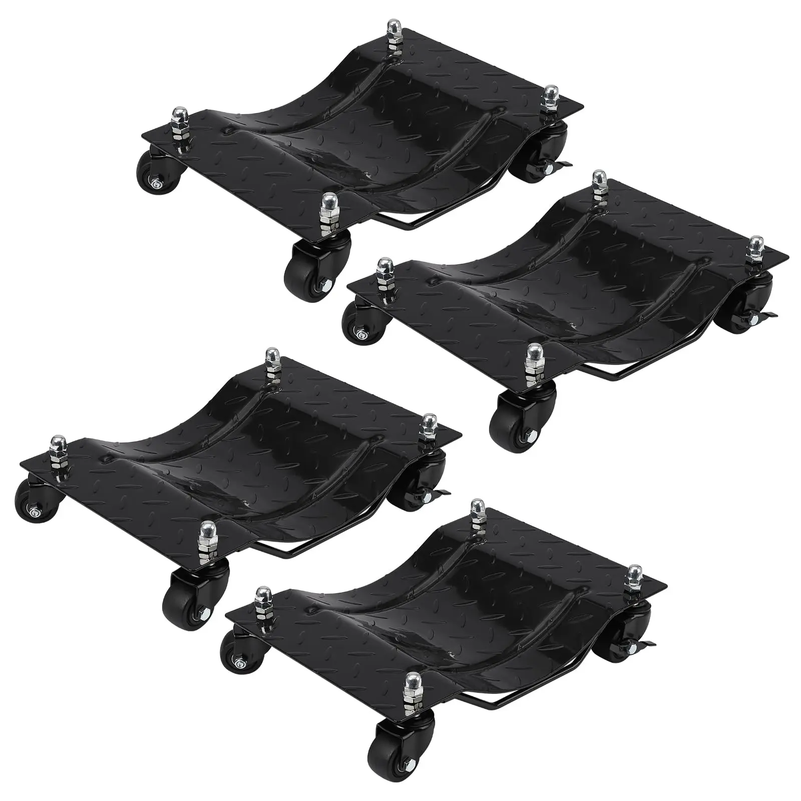Garvee 6000 lbs Car Dollies Set of 4 – Heavy-Duty Vehicle Moving Dolly with Brakes, 360° Rotational Nylon Wheels – for Cars, Trucks, Trailers, Motorcycles