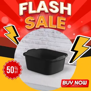 18 Qt Multi-Purpose Plastic Dishpan – Black Wash Tub for Kitchen & Sink