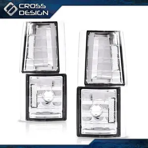 CROSSDESIGN Fit For 94-99 Chevy CK C10 1500 2500 Clear Corner Signal Side Marker Lamps 4Pcs