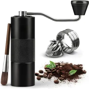 Manual Coffee  by  - Stainless Steel Conical Burr Coffee  Manual with Adjustable Setting Double Bearing Hand Espresso   for Home, Office and Camping