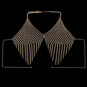 JoJo's _ Club Beach Sparkly Rhinestone Body Chain | Sexy Tassel Bikini Chain