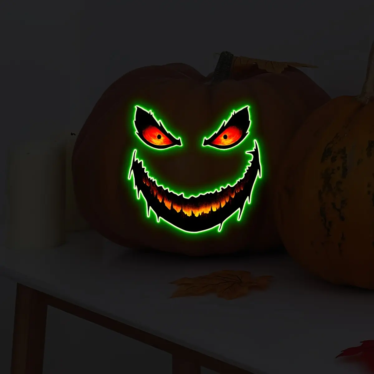 A (20*30cm) evil expression Halloween luminous toilet decoration sticker, bathroom and home background decoration sticker YCG9004-YJ