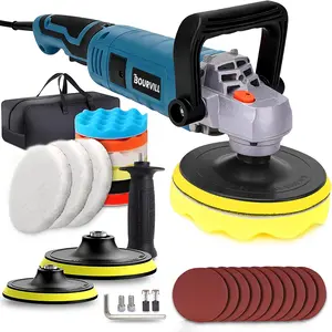 【SummerVibes】1600W 6/7-Inch Rotary Car Buffer Polisher ，7-Speed (1000-3500 RPM) with Detachable Handle for Car, Boat Sanding, Polishing & Waxing Power Tool tiktokshopspringglowup