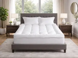 Luxury 4 Inch Mattress Topper Queen King Size, Ultra Plush Pillow Top Bed Topper, Breathable Hypoallergenic Mattress Pad, Pressure Relief Support for Back Side Sleepers, Hotel Collection Bed Upgrade