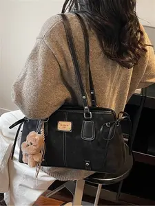 High-Value Fashion Large Capacity Shoulder Bag, Korean Trendy Unique Versatile Women's Bag, Fall Winter Commuter Underarm Bag, Pu Tote Satchel