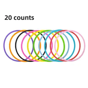 20 Pieces Glow in the Dark Rainbow Silicone Jelly Bracelets, Perfect for Concerts, Clubs, Parties, Birthdays and Festivals