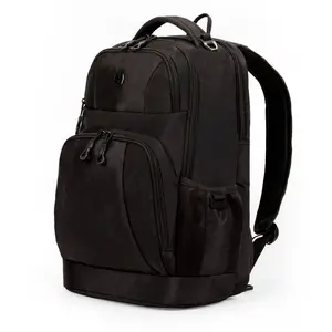 Swissgear 18.5 Inches Laptop Backpack With Multiple Compartments, Zip Pocket, Side Pockets, Padded Laptop Pocket, Organizer Pocket, Cell Phone Pocket, Black