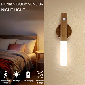 Motion Sensor Night Light, Magnetic Wall Lamp, Indoor LED Portable Lamp, USB Charging, 3 Colors, Body Motion Sensor, Hallway Bedroom Closet Table Stairs Cabinet Decor Gift, Modern Night Lights, Nightlight, Interior Led Lights