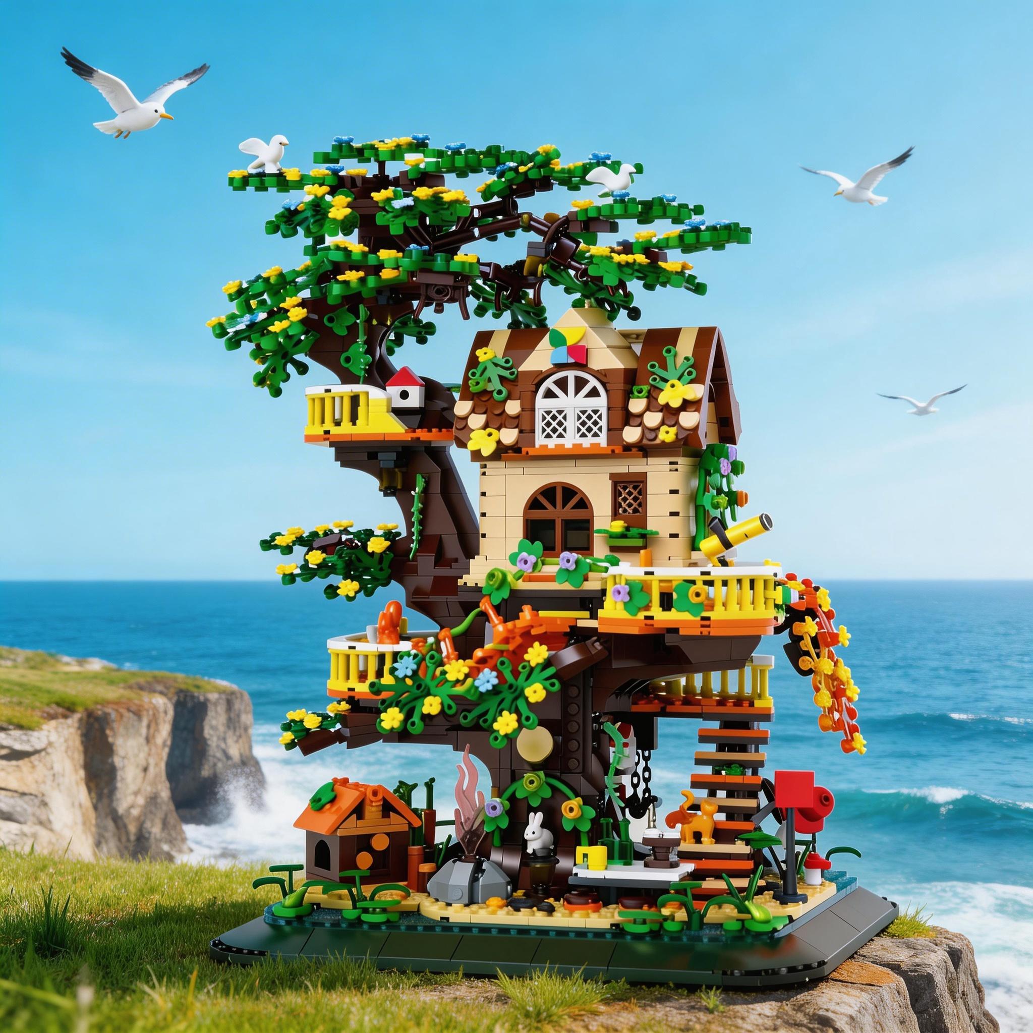 Building block set, Forest series treehouse is a creative toy suitable for adults and teenagers, and can be used as a decoration