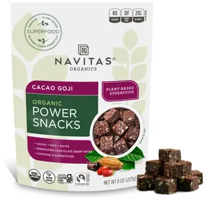 Navitas Organics Superfood Power Snacks, Cacao Goji, 8 oz. Bag, 11 Servings — Organic, Non-GMO, Gluten-Free