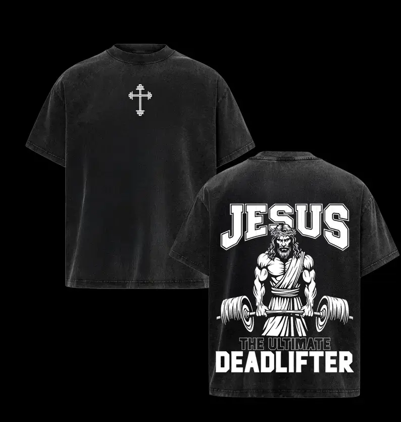 Men's Vintage Graphic T-Shirt - Christian Fearless Faith Distressed Print, Fitted Short Sleeve Crew Neck Tops, Menswear