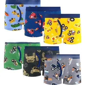 KF5-UWA22 100% Cotton Boys Boxer Briefs Tagless Toddler Underwear (6-Pack)