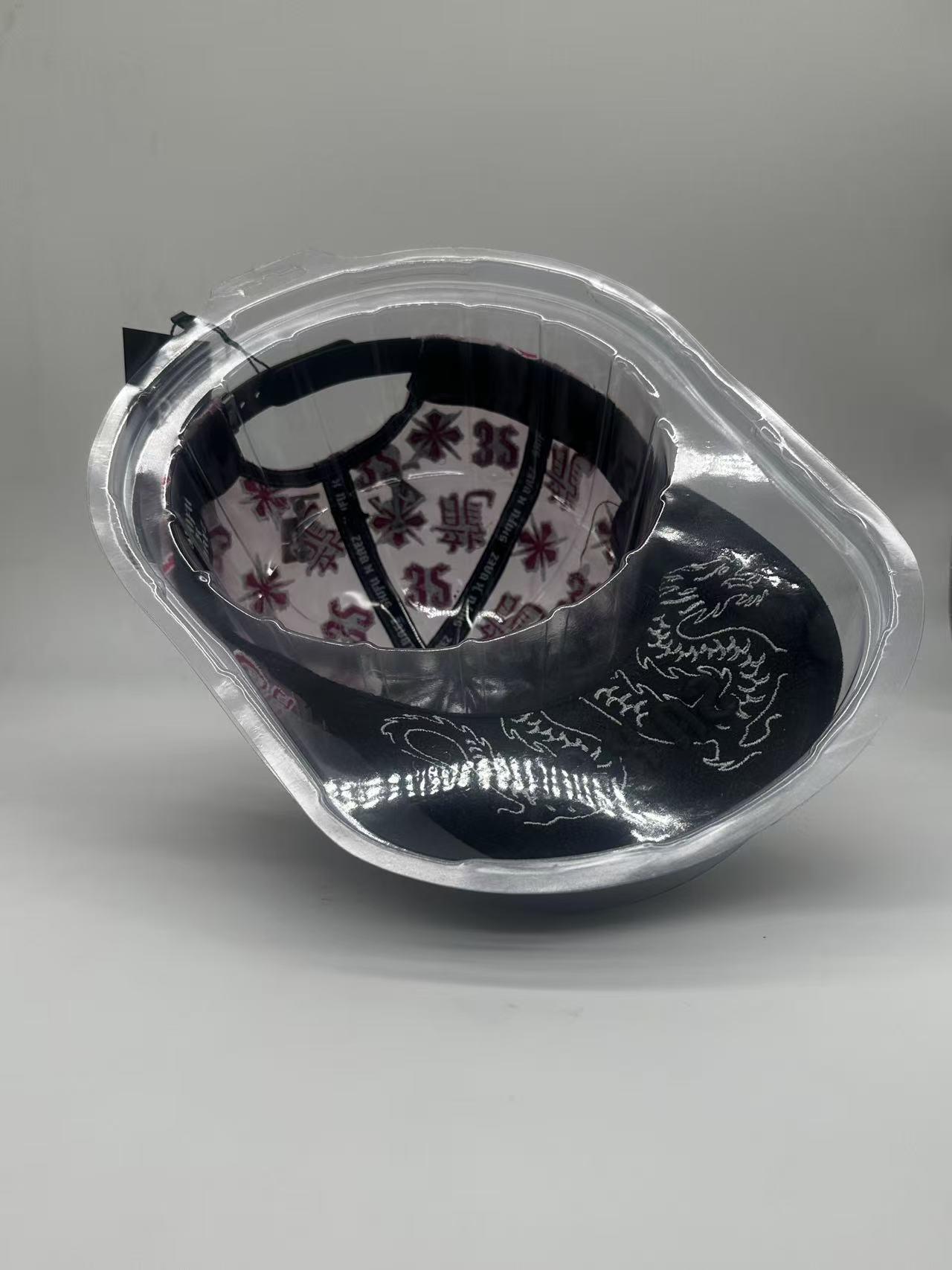 Pink & Black Dragon Embroidery Flat-Brim Cap — Oriental-Style Hip-Hop Baseball Cap: An Essential, Trendy Streetwear Accessory