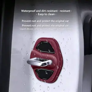 Silicone Car Door Lock Protector, Automotive Shock Absorbing Buffer Pad, Universal Fit, Durable & Protective, Ideal for Vehicle Safety, Car Accessories