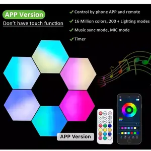 6pcs Honeycomb Quantum Lamp Smart Sensor Diy Geometric Colorful Wall Led Modular