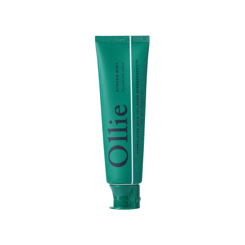 Ollie Fluoride-Free Remineralizing Toothpaste with 10% Nano Hydroxyapatite | Enamel Support & Sensitive Teeth | Strong Mint
