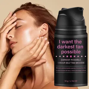 50g Self-Tanning Mousse Enriched with Aloe Vera & Vitamin E, Achieve Even Streak-Free Tan in Just One Hour, Lightweight Formula