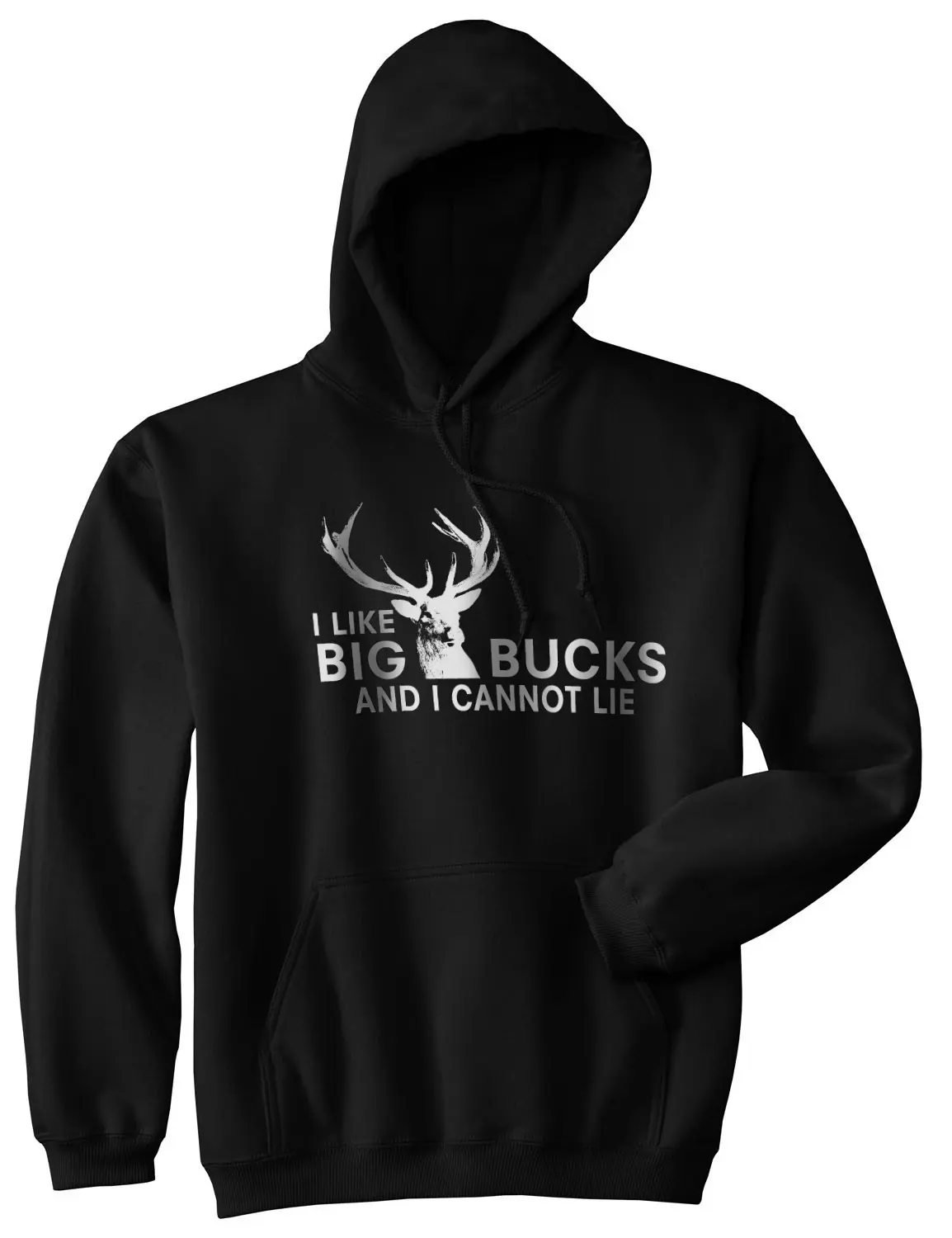 I Like Big Bucks and I Cannot Lie Funny Sweater Deer Hunting Shirt Gift Hunter Unisex Vintage Fashion Hoodies Music Hoodie Funny Hunting Pullover Novelty Sweatshirt Black