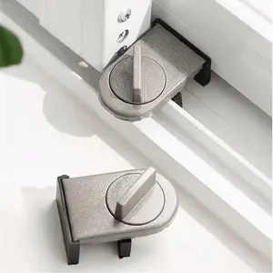 Child Safety Sliding Door Lock, No-Drill Push-Pull Window Security, High-Rise Anti-Fall Limiter, Burglar Proof Lock Latch