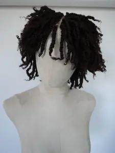 Black Kinky Twist Wig, 8 inch