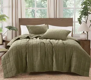 Brooklyn Loom Matte Cotton Velvet Box Stitch F/Q Quilt Set