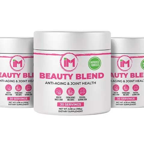 IM Beauty Blend - 3 Bottles - Collagen Powder with Hyaluronic Acid & B6 | Anti-Aging & Joint Health | Hair, Skin, & Nails | 30 servings Dietary Supplement (Copy)