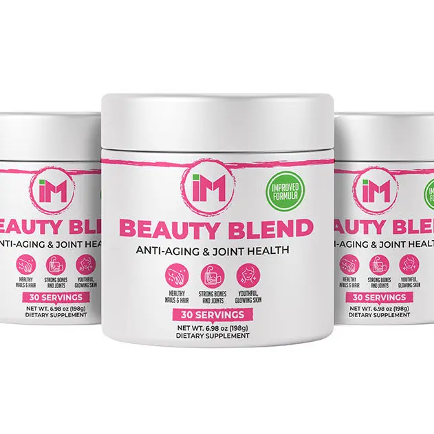 IM Beauty Blend - 3 Bottles - Collagen Powder with Hyaluronic Acid & B6 | Anti-Aging & Joint Health | Hair, Skin, & Nails | 30 servings Dietary Supplement (Copy)