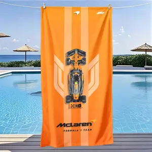 F1 Mclaren Racing Team Beach Towel, Quick-Dry Soft Polyester, Versatile for Yoga, Travel, Swimming, and Camping, Large Size