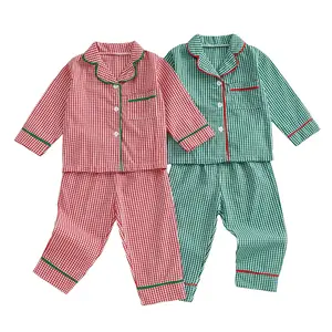 Babamoon Toddler Baby Girl Boys 2Pcs Christmas Pajamas Set Long Sleeve Plaid Print Shirt & Pants Cozy Cotton Sleepwear for 6M-4 Years