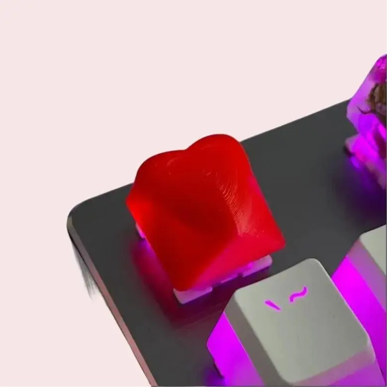 Red Heart Keycap Compatible with Cherry MX Keyboard