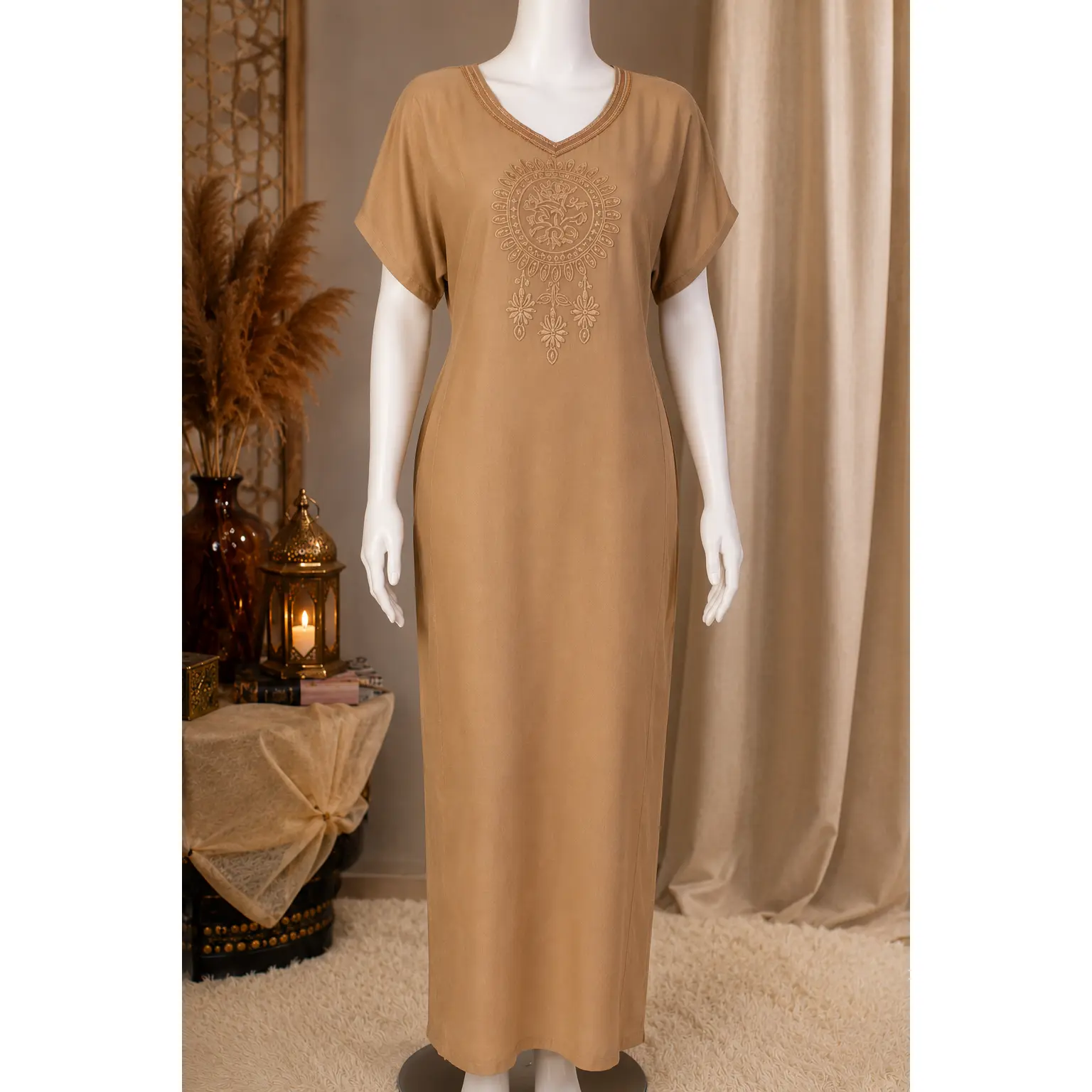 Traditional Embroidered Algerian Kaftan Dress