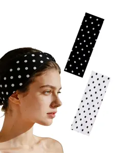 2-pack Boca dot pattern hair bands for women, fashionable, simple, casual, and versatile hair accessories, suitable for fixing bangs and broken hair, perfect for exercise, hiking, and running as sweatproof headbands