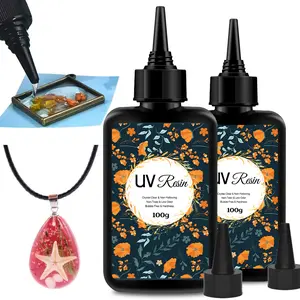 UV Resin- Upgraded UV Resin Kit, Hard Type Crystal Clear Ultraviolet Curing UV Epoxy Resin for Craft Jewelry Making