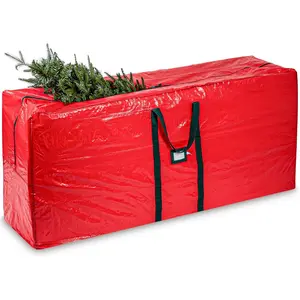 (Not Made In China) Christmas Tree Storage Bag For 9 Foot Artificial Xmas Holiday Tree, Durable Waterproof Material, Zippered Bag, Carry Handles. Protects Against Dust, Insects and Moisture