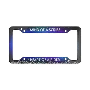 Mind of a Scribe Heart of a Rider Fourth Wing License Plate Frame: Booktok Car Accessories