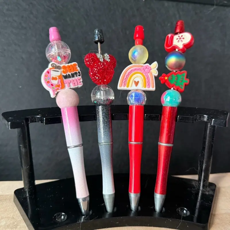 Customizable Beaded Pens with Unique Designs and Sparkling Beads for Personalization