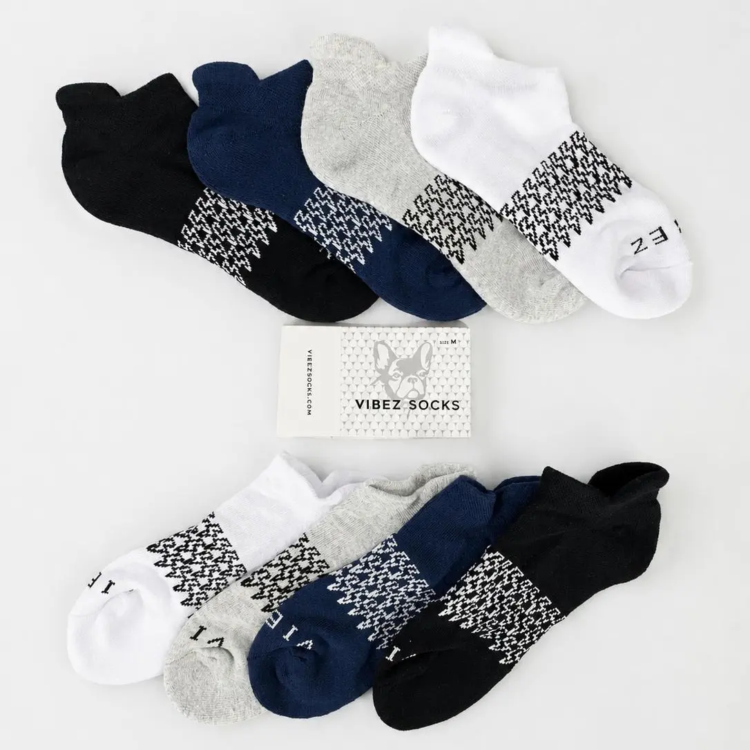Men's Solid Ankle Multi-Color Socks - 4 Pack