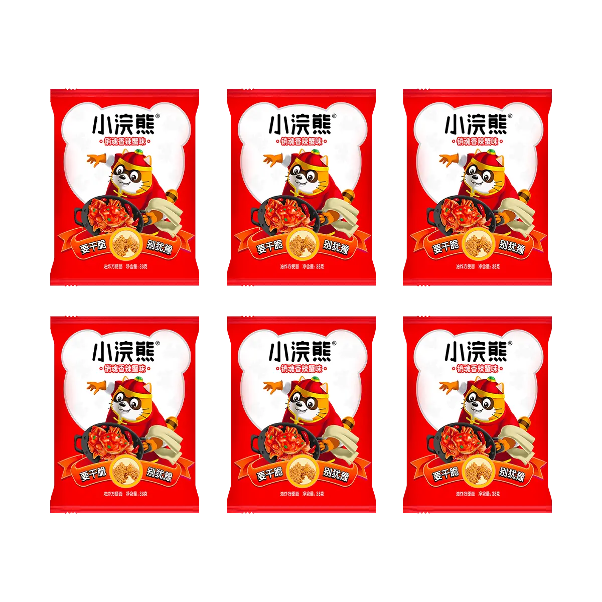 Unif 【Value Pack】Spicy Crab Crispy Noodles - Crunchy Snack, 1.23oz*6