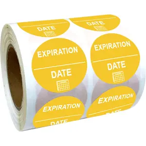 1 Inch 500 Pcs Expiration Date Shelf Life Stickers Healthcare Paper Labels for Medication Inventory Pills Exp Date Management Tracking
